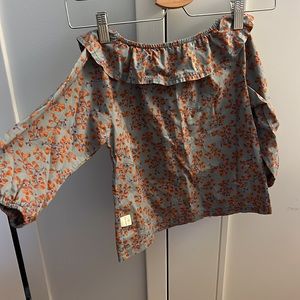 Girl poplin long sleeve blouse, Size 5